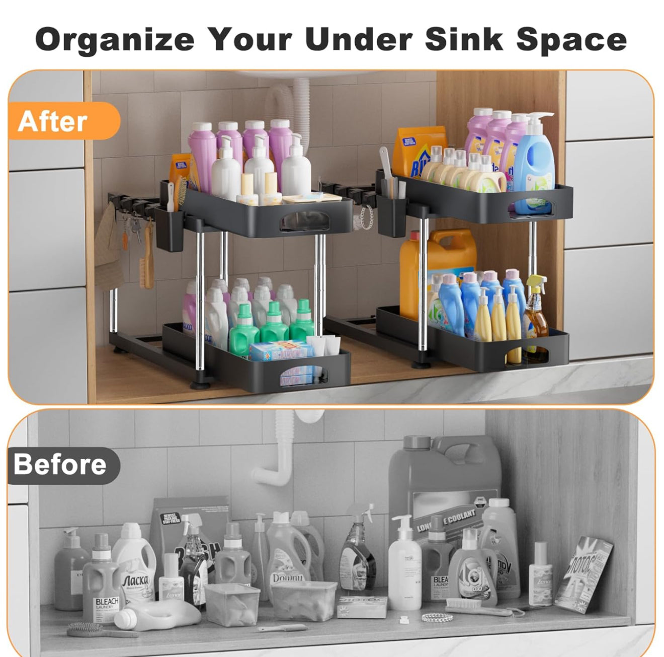 Two tier Under Sink Drawer