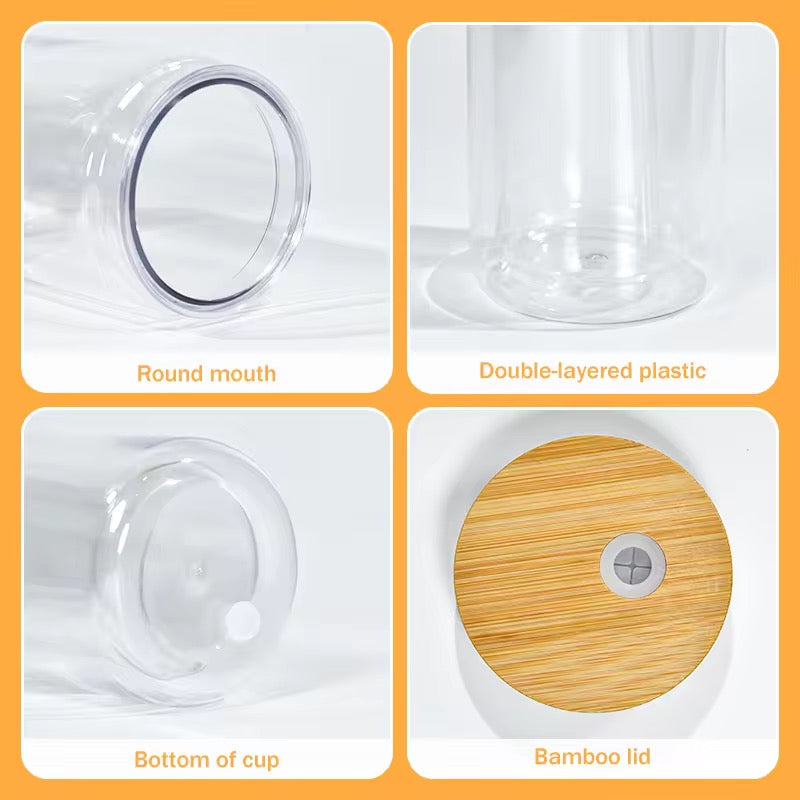Snow Globe 20 oz wooden Lid Cup