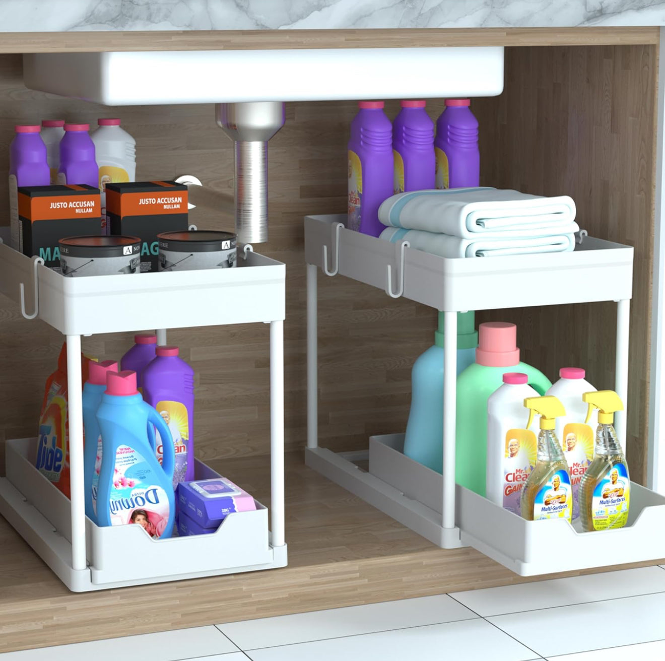 Two tier Under Sink Drawer
