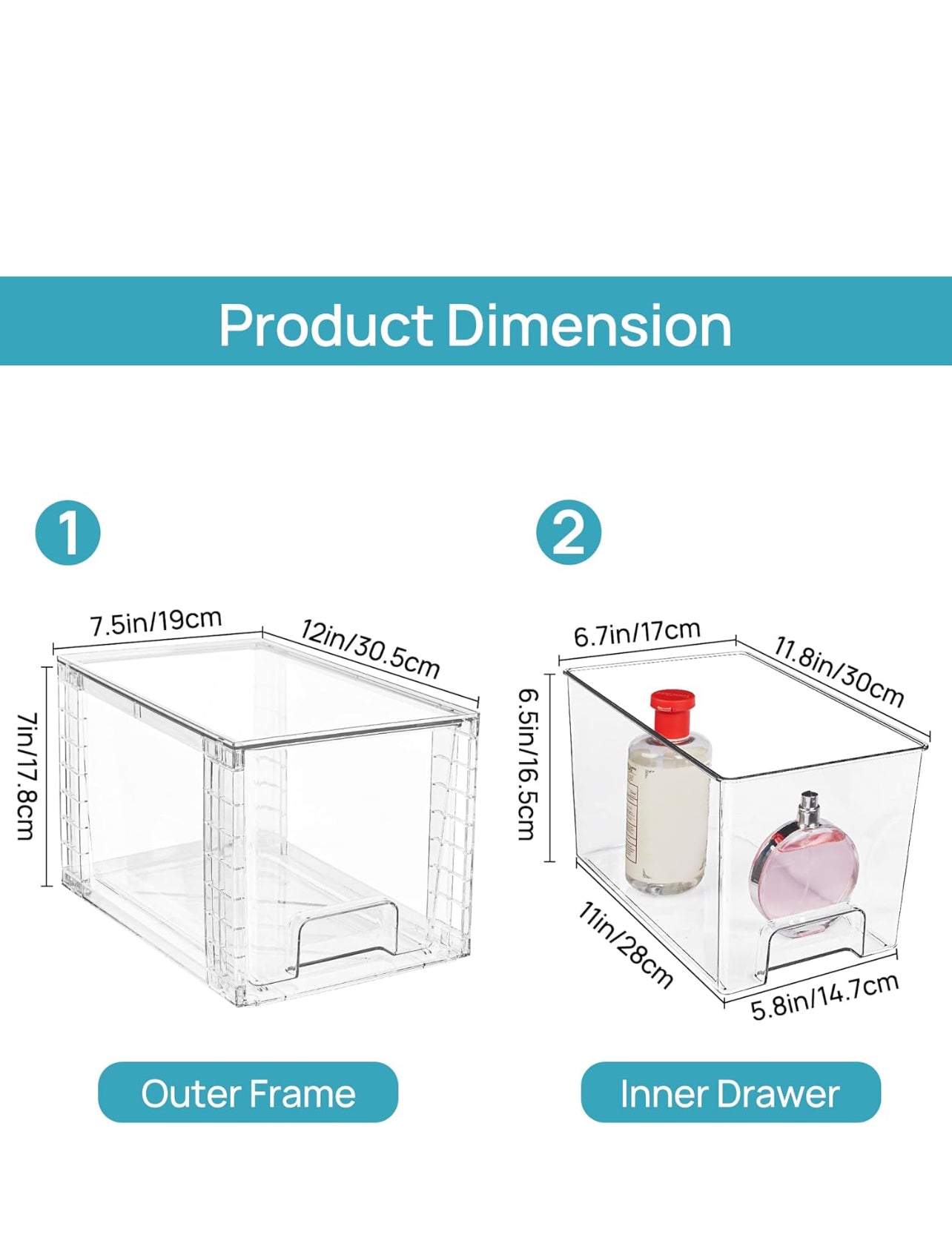 Two Large Stackable Storage Drawer