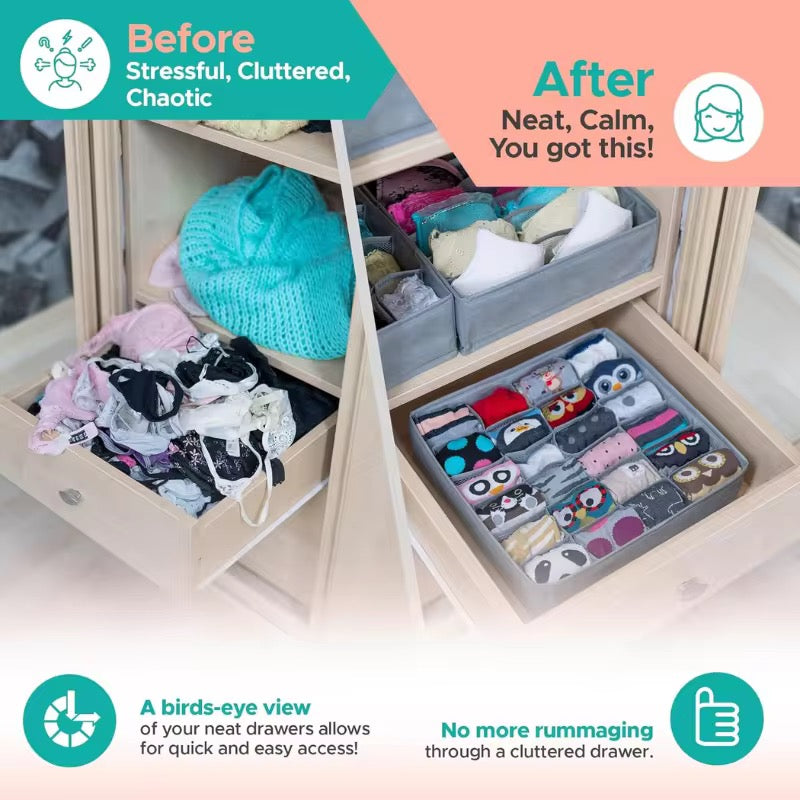 4 Pack Underwear Organizer Set