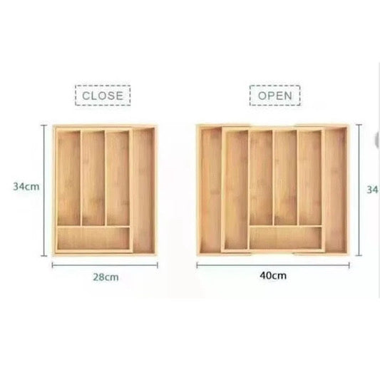 Expandable Bamboo Drawer Organizer