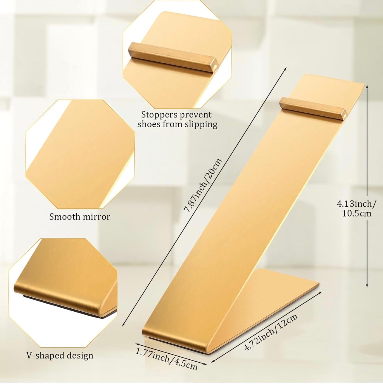 2 piece Shoe Display Stand (Gold)