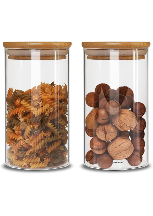 Borosilicate Jar with Bamboo Lid (850 ml )