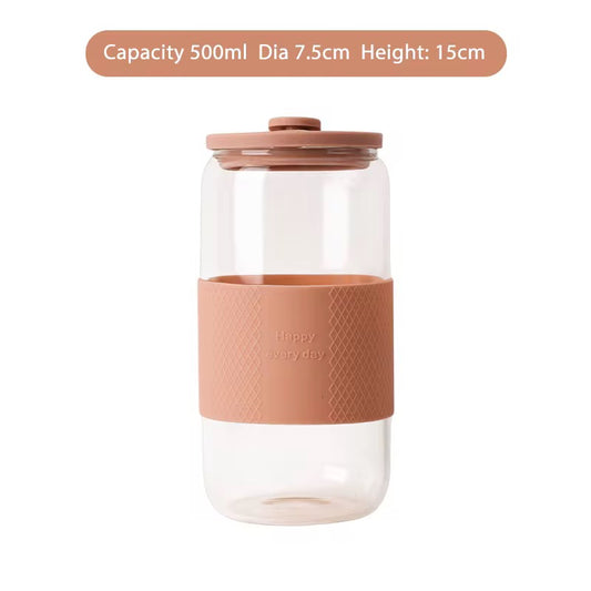 Silicon lid cup with straw (Blush)