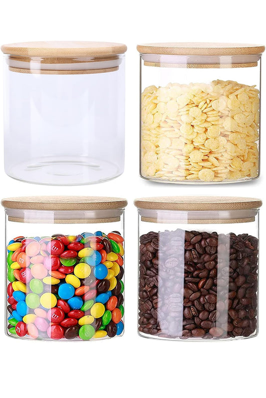 Borosilicate Jar with Bamboo Lid (500 ml )