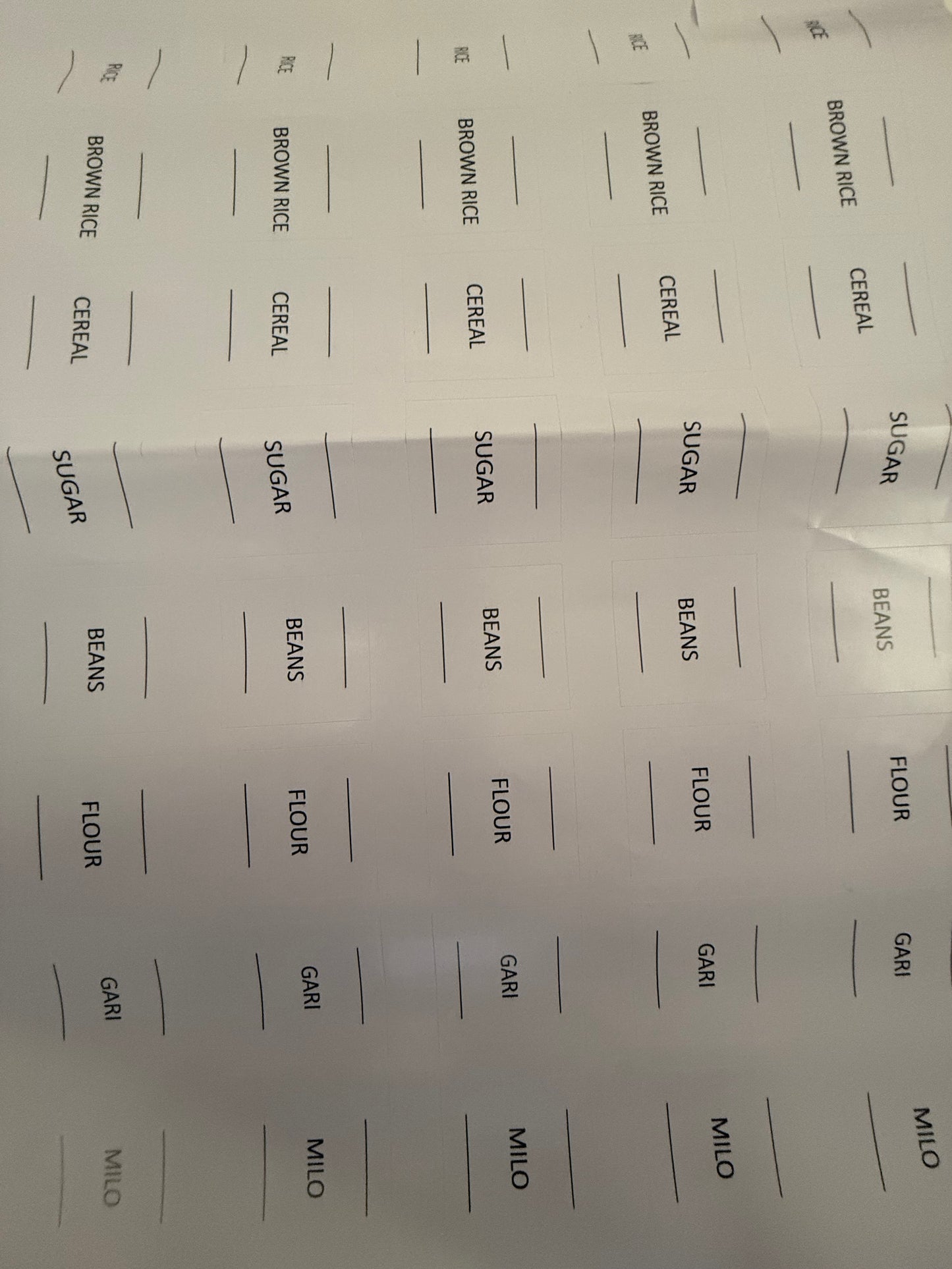 Premade Food labels  (20 pieces)